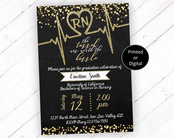 Nursing Graduation Invitation, Nursing Invitation, Graduation Invitation, Nursing