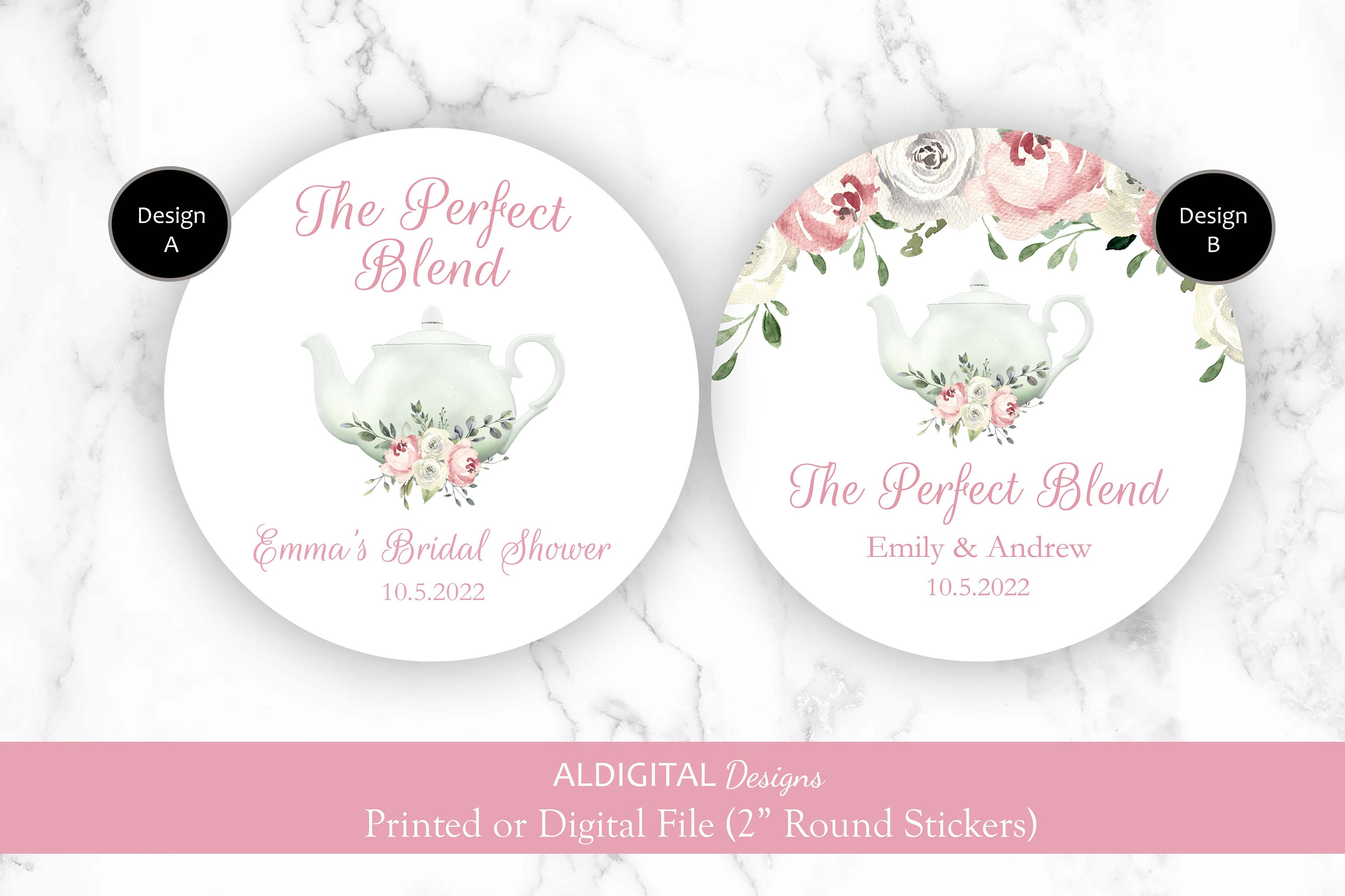 Tea Party Favor Stickers, Tea Party Stickers, Tea Bridal Shower Favor ...