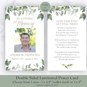 Memorial Prayer Cards, Funeral Prayer Cards, Funeral Memorial Prayer Cards, Funeral Memorial Wallet Cards, Photo Prayer Cards