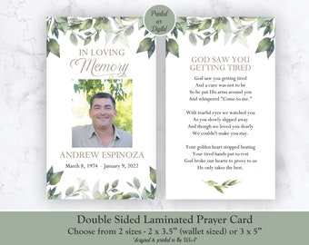 Memorial Prayer Cards, Funeral Prayer Cards, Funeral Memorial Prayer Cards, Funeral Memorial Wallet Cards, Photo Prayer Cards