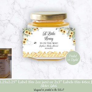 Honey Jar Labels, Honey Sticker Labels, Little Honey is on the Way, Honey Baby Shower Labels, Honey Favor Labels