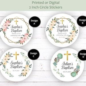 Baptism Thank You Stickers, Baptism Stickers, Baptism Favor Stickers, Baptism Party Favor Stickers