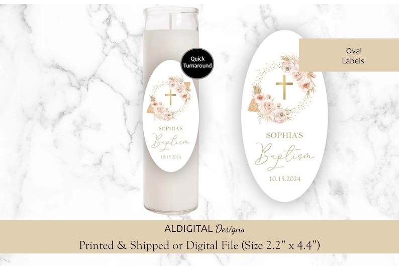 Baptism Prayer Candle Labels, Baptism Prayer Candle Sticker Labels ...