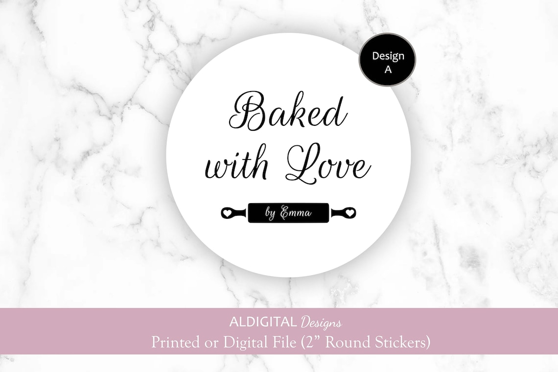 Baked With Love Stickers, Baking Stickers, Baked Goods Favor Stickers ...