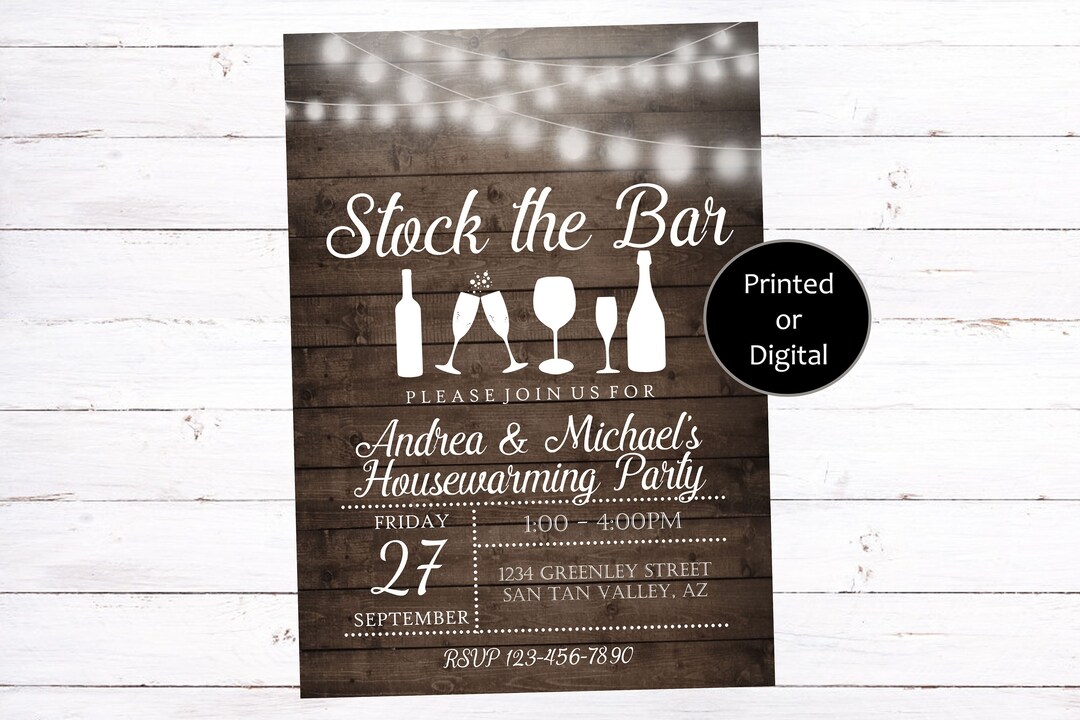 Stock the Bar Invitation Stock the Bar Housewarming Etsy