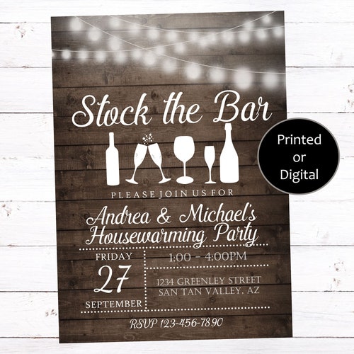 Stock the Bar Invitation Stock the Bar Housewarming Etsy