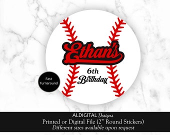 Baseball Stickers, Baseball Favor Stickers, Baseball Birthday Favor Stickers, Baseball Baby Shower Favor Stickers