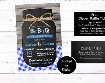 Baby Q Invitation, Barbecue Baby Shower Invitation, Baby Q Invitation, Boy Baby Shower Invitation