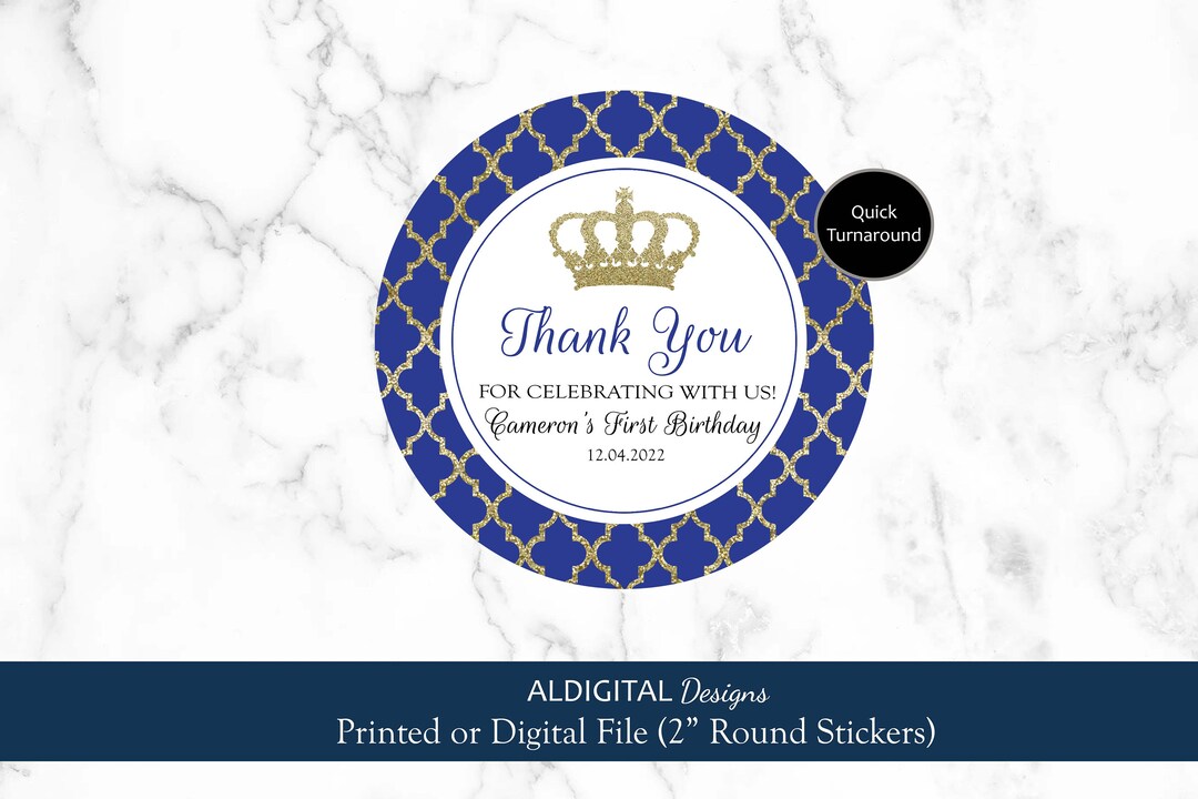 Prince Favor Stickers, Prince Royal Blue Stickers, Prince Royal Blue ...