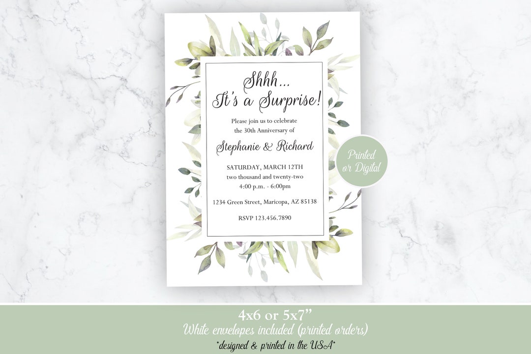 Surprise Wedding Anniversary Invitation, Surprise Anniversary