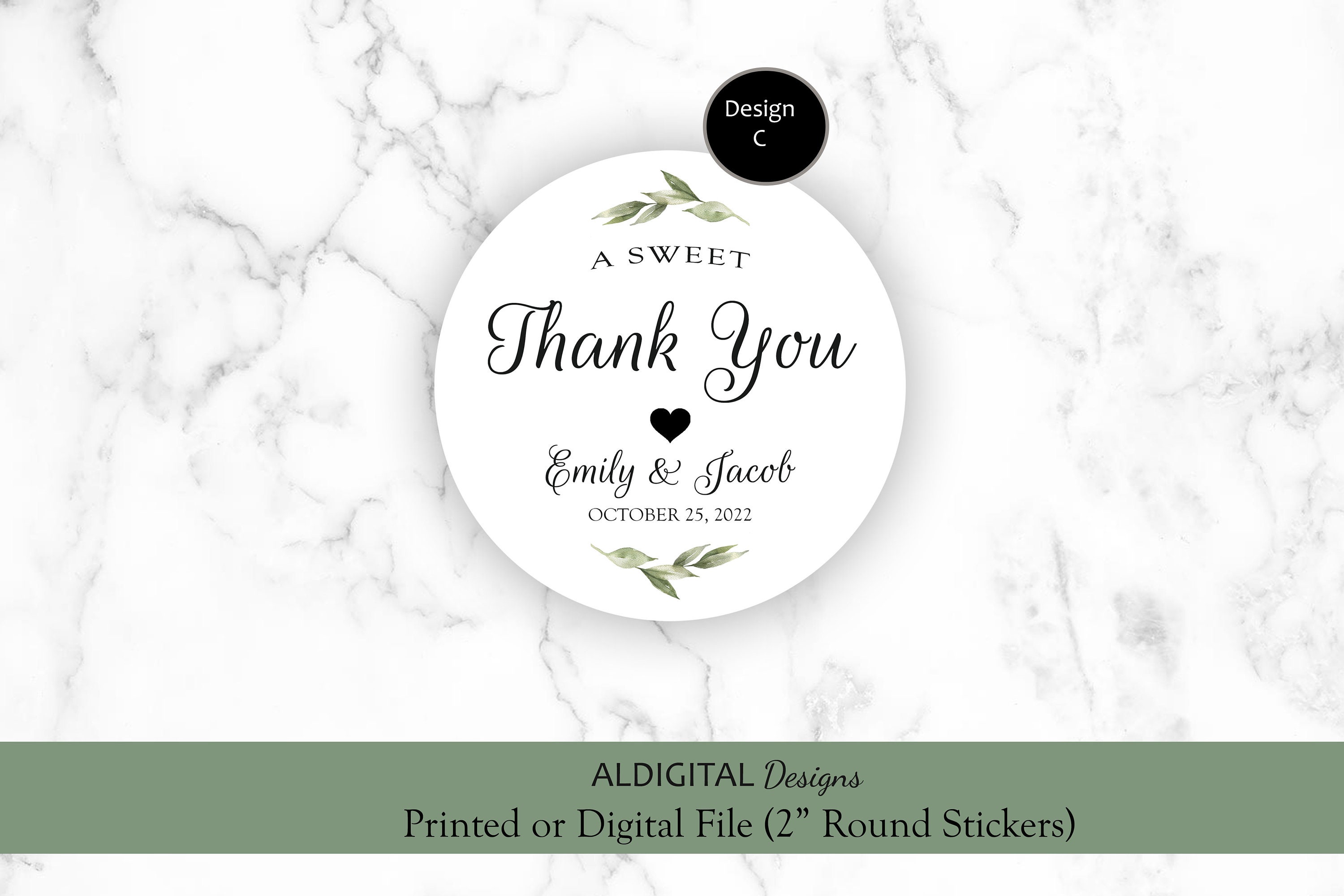 Sweet Thank You Stickers A Sweet Thank You Stickers Wedding Etsy