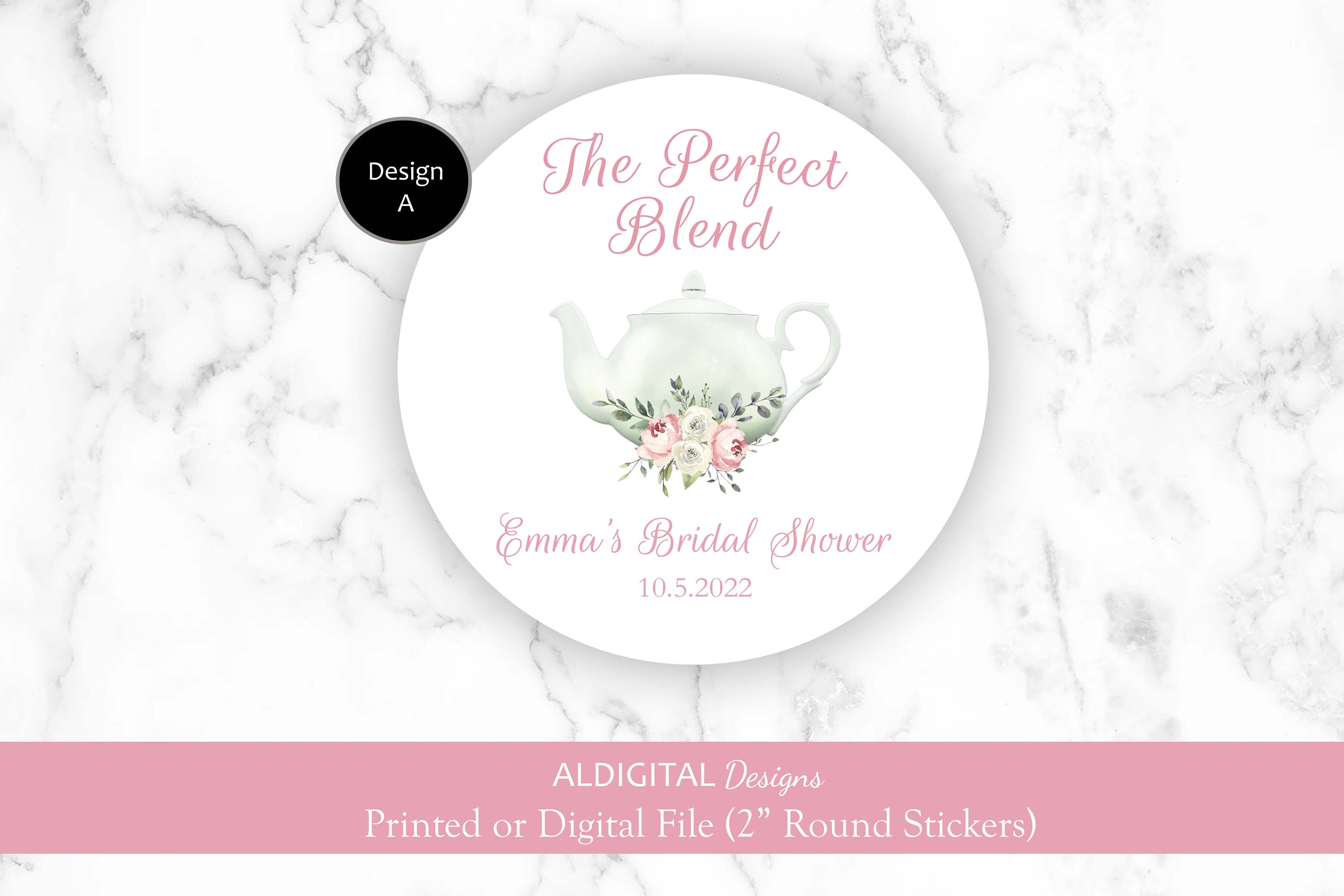 Tea Party Favor Stickers, Tea Party Stickers, Tea Bridal Shower Favor ...