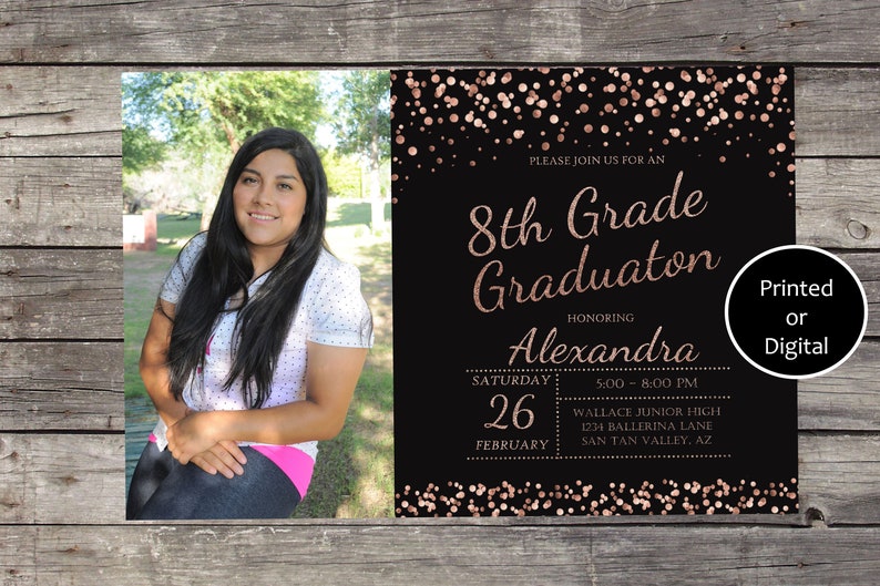 8th Grade Graduation Invitation Promotion Invitation 8th | Etsy