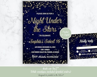 Night Under the Stars Invitation, Starry Night Invitation, Under the Stars Invitation, Starry Night Invitation