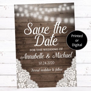 Save the Date Card, Rustic Save the Date, Rustic Save the Date Card, Wedding Save the Date