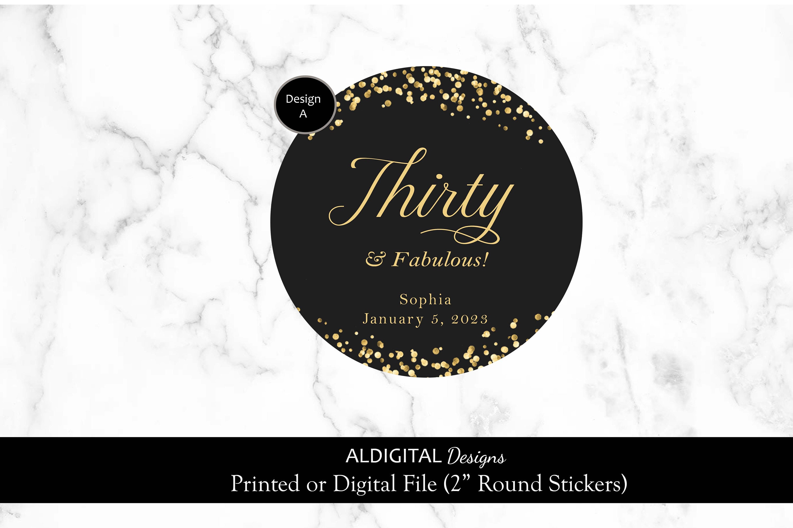 30th Sticker 30th Birthday Stickers, 30 Birthday Stickers, Gold 30th Birthday ...