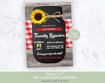 Family Reunion Invitation, Family Reunion BBQ invitation, Family Picnic Reunion Invitation, Picnic Invitation