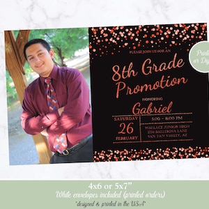 8th Grade Graduation Invitation, Middle School Graduation Invitation, Graduation Invitation, 8th Grade Promotion Invitation