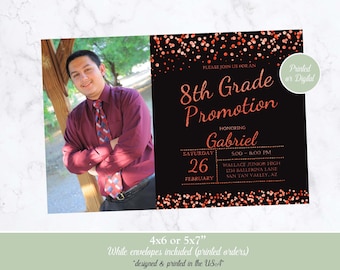 8th Grade Graduation Invitation, Middle School Graduation Invitation, Graduation Invitation, 8th Grade Promotion Invitation