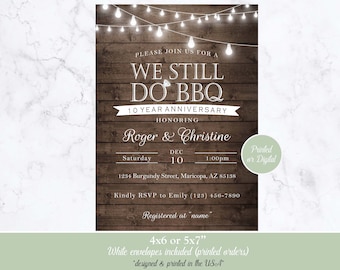 We Still DO BBQ Invitation, Barbecue Invitation, Vow Renewal Invitation, Vow Renewal BBQ Invitation, Rustic We Still Do Invitation