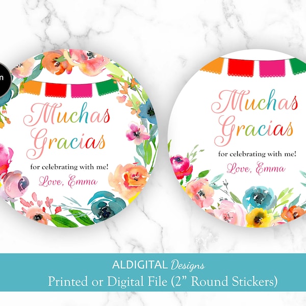 Fiesta Stickers, Mexican Fiesta Stickers, Fiesta Party Favor Stickers, Fiesta Round Stickers, Mexican Fiesta Round Favor Stickers