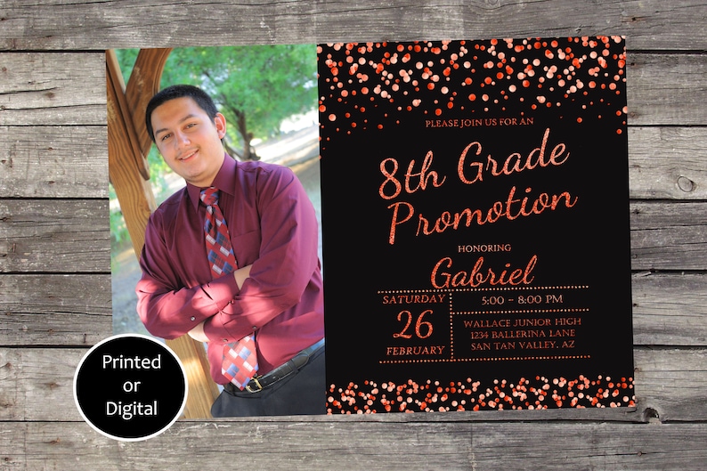 8th grade graduation invitation middle school graduation etsy
