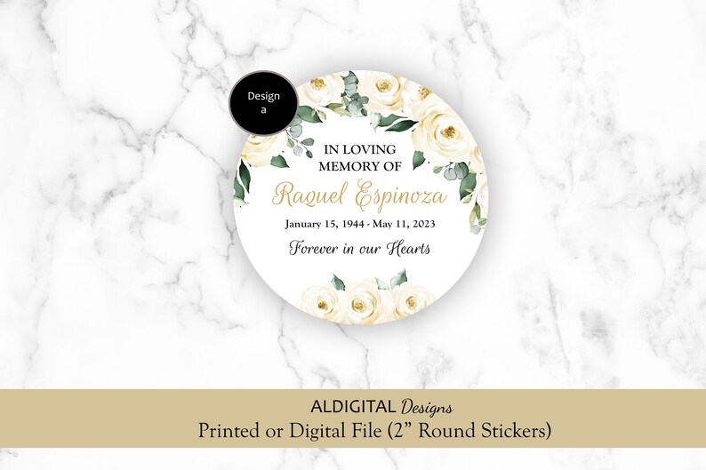 Funeral Memorial Stickers, Funeral Memorial Favor Stickers, Memorial ...