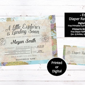 Little Explorer Baby Shower Invitation, Landing Soon Baby Shower Invitation, Baby Shower Invitation, Adventure Awaits Baby Shower