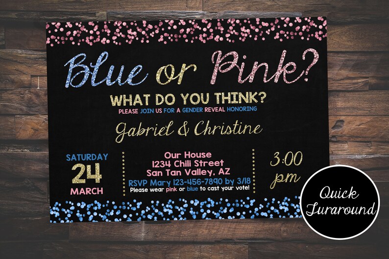 BBQ Gender Reveal Invitation Picnic Gender Reveal Baby Q Etsy
