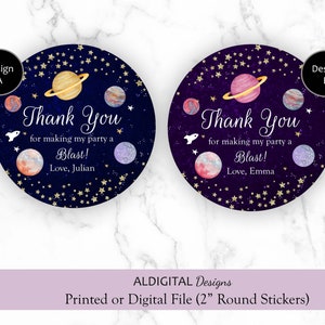 Outer Space Sticker, Outer Space Favor Stickers, Space Favor Sticker, Trip around the Sun Stickers, Space Birthday Stickers