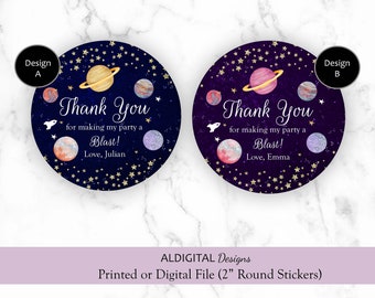 Outer Space Sticker, Outer Space Favor Stickers, Space Favor Sticker, Trip around the Sun Stickers, Space Birthday Stickers