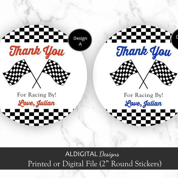 Racing Stickers, Racing Birthday Party Stickers, Racing Birthday Party Favors Stickers, Racing Party Stickers, Racing Party Favor Stickers