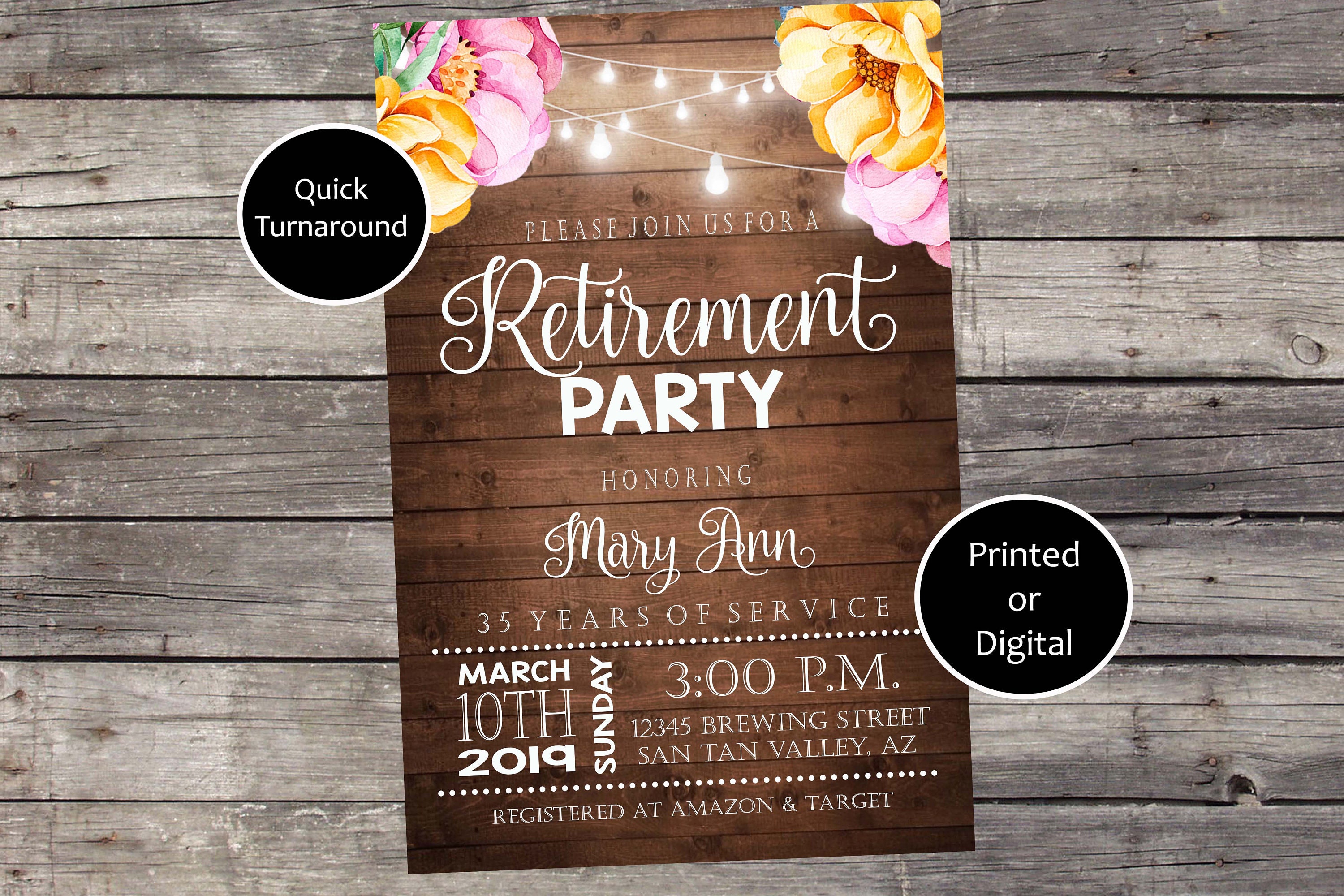Retirement Invitation Surprise Retirement Invitation Etsy