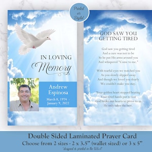 Memorial Prayer Cards, Funeral Prayer Cards, Funeral Memorial Prayer Cards, Funeral Memorial Wallet Cards, Photo Prayer Cards