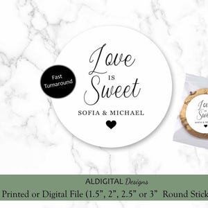 El amor es dulce, pegatinas El amor es dulce, regalos de boda, pegatinas para regalos de boda