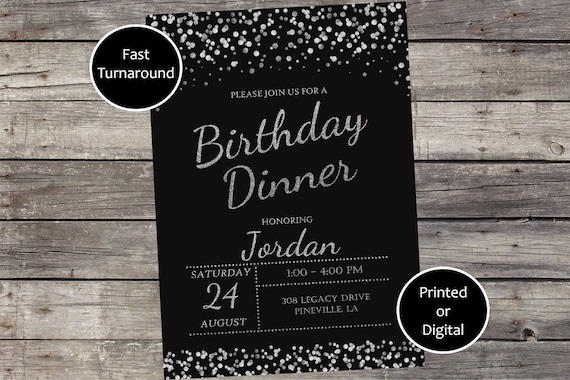 Birthday Dinner Invitation Birthday Dinner Party Surprise - Etsy