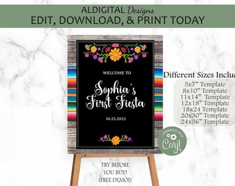 Fiesta Welcome Sign, Mexican Wedding Welcome Sign, Mexican Fiesta Welcome Sign