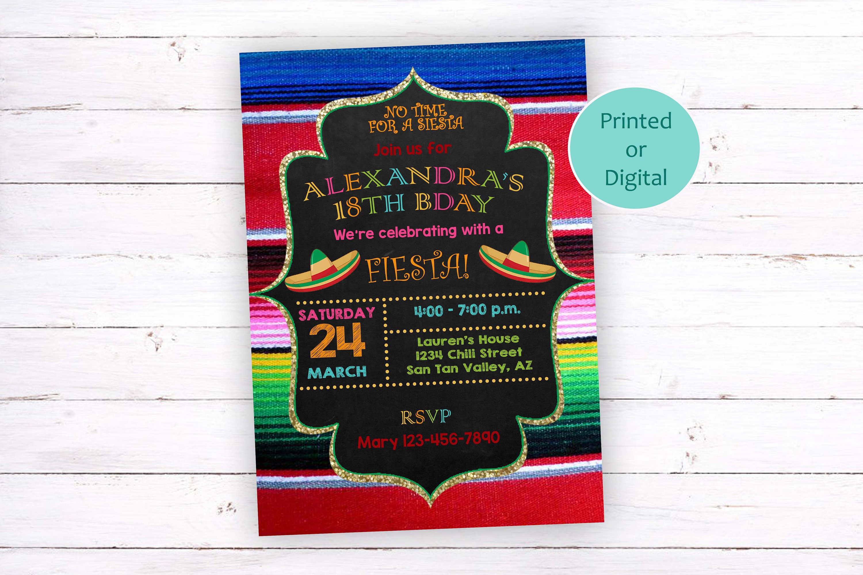 Fiesta Invitation, Fiesta Birthday Invitation, Mexican Fiesta, Mexica…