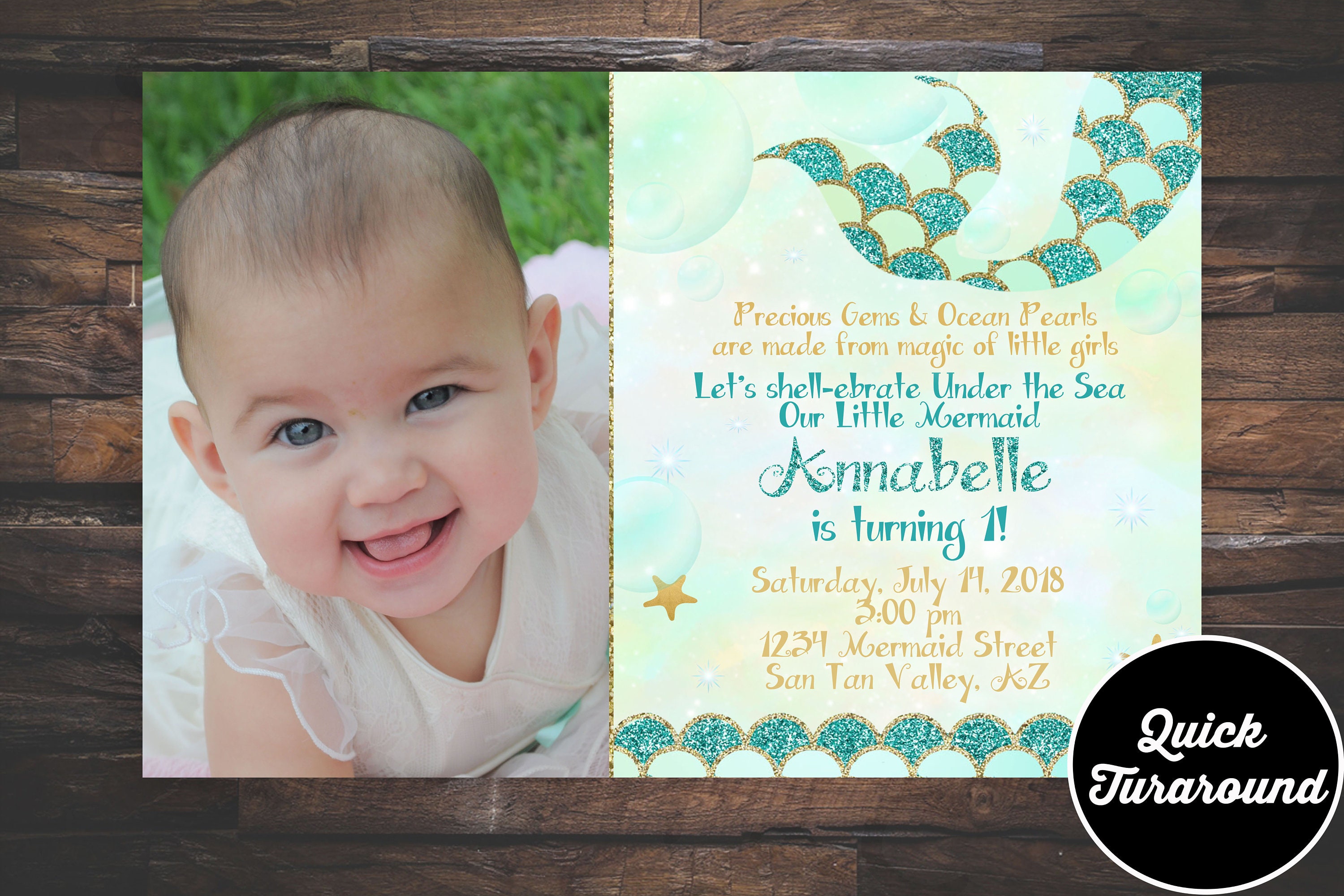Mermaid Invitation Mermaid Birthday Invitation Mermaids Etsy