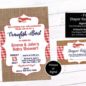 Crawfish Boil Invitation, Crawfish Baby Shower Invitation, Crawfish Baby Boil Invitation, Crawfish Invitation