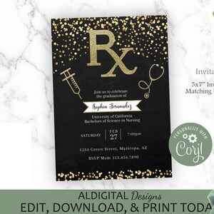 Medical Doctor Graduation Invitation, Prescription Invitation, Nursing Prescription Invitation, Doctor Prescription Invitation