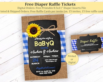 Baby Q Invitation, Baby Shower Invitation, Barbecue Baby Shower Invitation, Backyard Barebecue, BabyQ Burlap Invitation