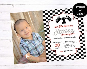 Racing Invitation, Racing Birthday Invitation, Race Theme Birthday Invitation, Racing First Birthday