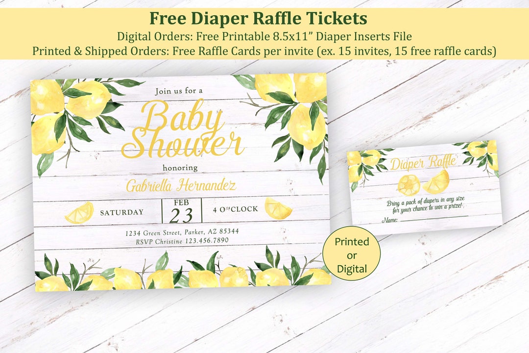 Lemon Baby Shower Invitation Citrus Baby Shower Invitation Etsy
