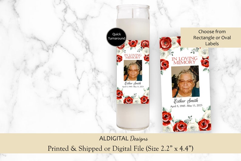 Funeral Remembrance Candle Labels, Funeral Prayer Candle Sticker Labels ...