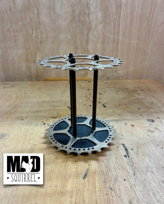 New Style Double Bicycle Sprocket (silver) and Carbon Fibre Tube Pen/Tool Holder