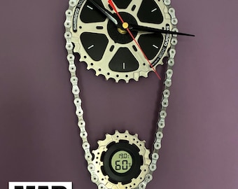 Chain & Sprocket Clock with Temperature and Humidity Display