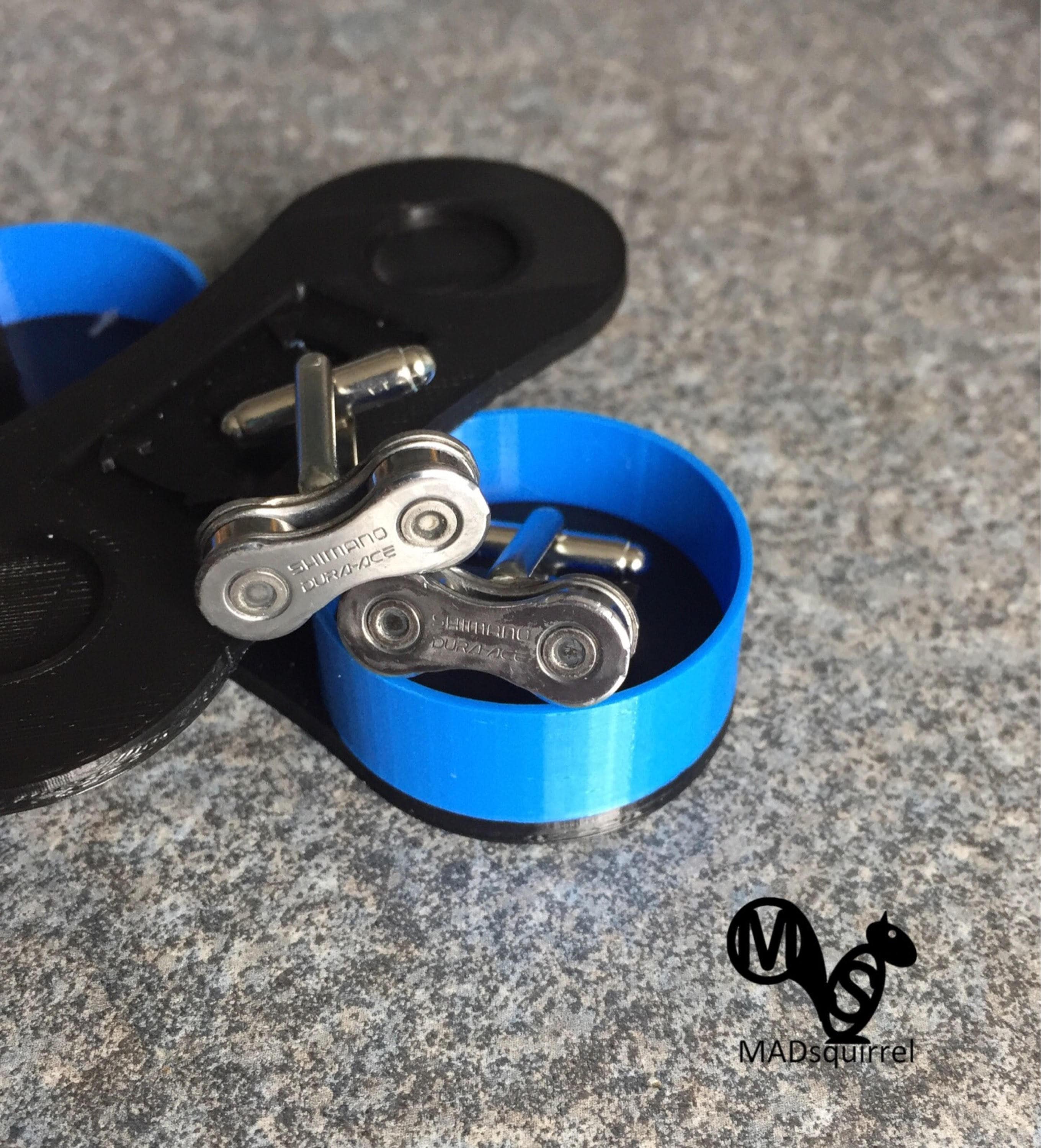 Bicycle, Bike Chain Link Cufflinks made from Shimano Dura Ace Chain and