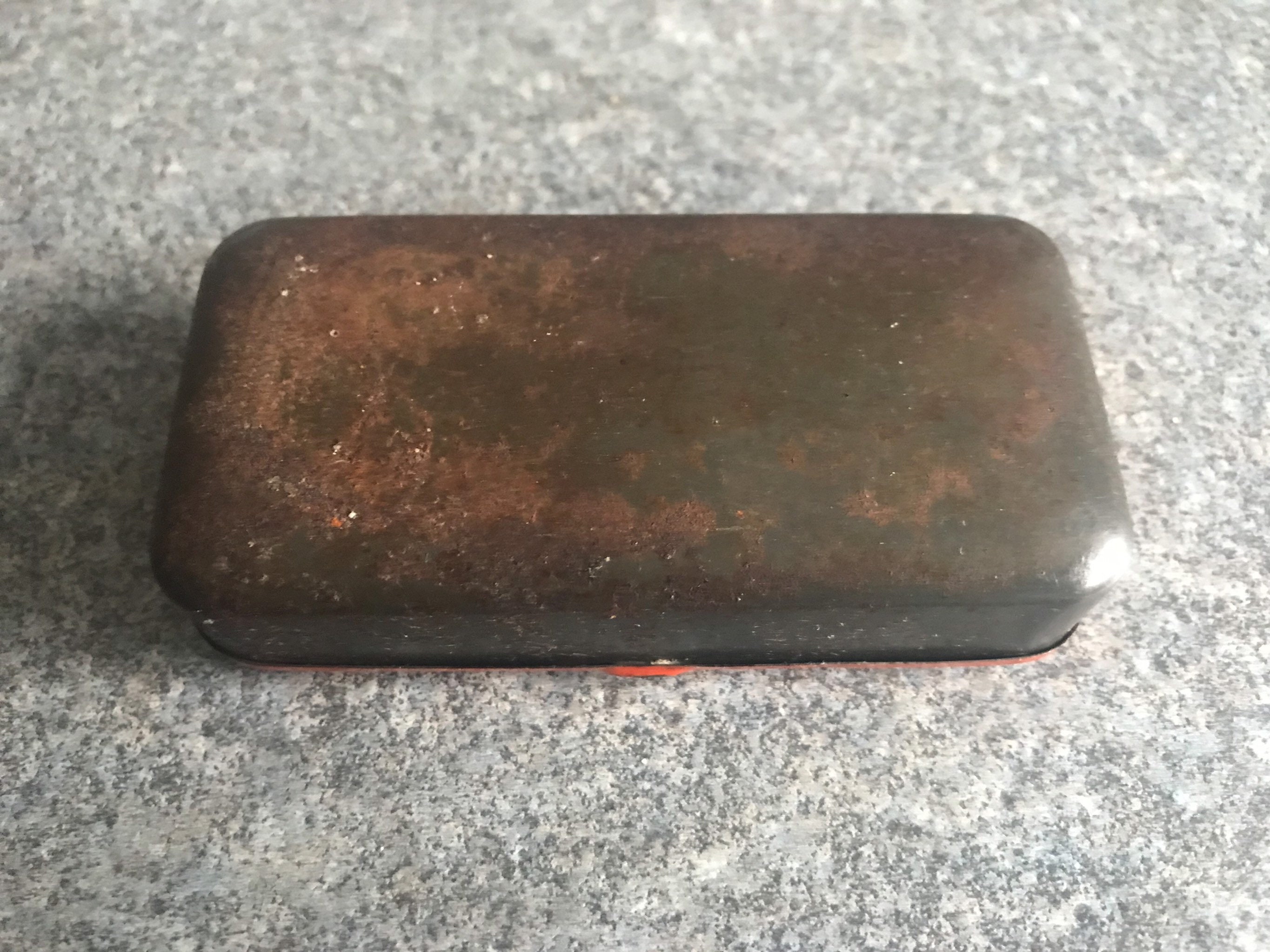 Vintage Squarer Halfords Puncture Repair Tin with Shimano Cufflinks