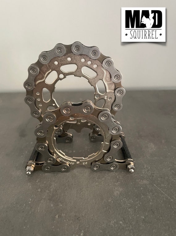 Beautiful and unique Bicycle Chain, Sprockets and Carbon Fibre Tube Letter Rack.
